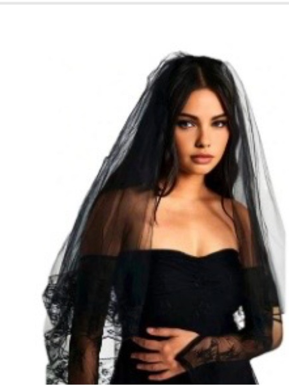 Black Lace Veil, Lace Black Wedding Veil, Double Layer Black Wedding Veil